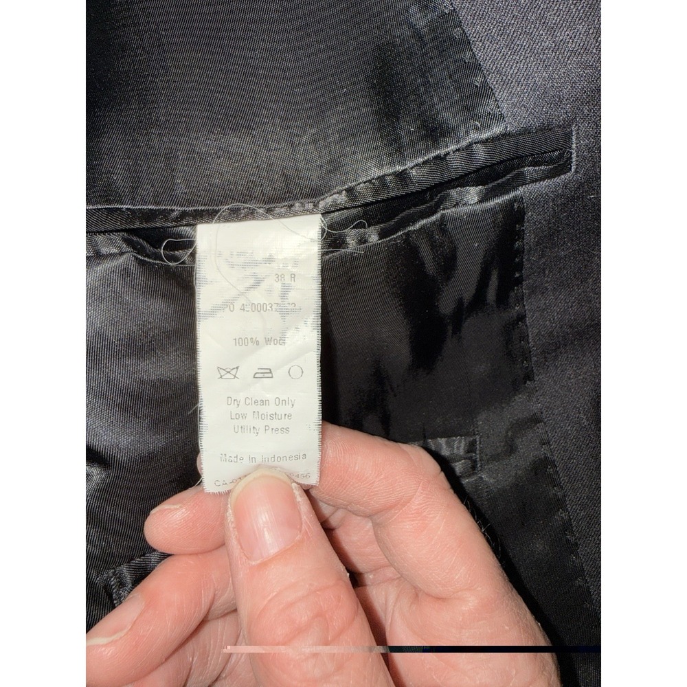 Calvin Klein Men's Charcoal Gray Slim Fit 100% Wool Blazer Suit Jacket 38R - Picture 13 of 13